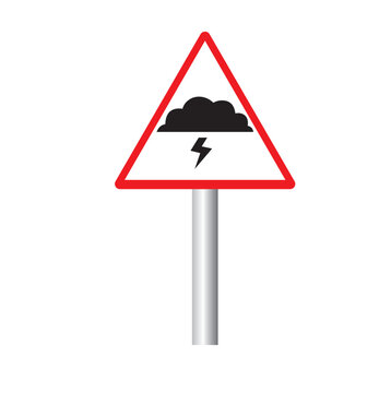Caution - Heavy Rain Symbol vector icon