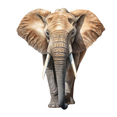 Lifelike Elephant Illustration with Transparent Background - High-Resolution PNG