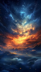 Naklejka premium alien landscape sky, space