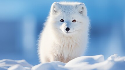 Captivating white arctic fox portrait in natural habitat   stunning wildlife photography