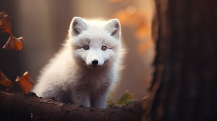 Fototapeta premium Stunning wildlife photography of a majestic white arctic fox in its natural habitat