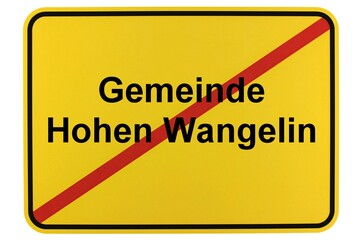 Illustration eines Ortsschildes der Gemeinde Hohen Wangelin in Mecklenburg-Vorpommern