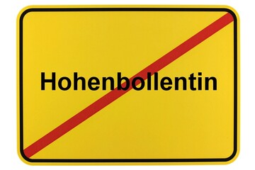 Illustration eines Ortsschildes der Gemeinde Hohenbollentin in Mecklenburg-Vorpommern