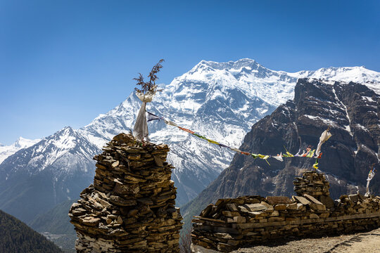 anapurna view in the himalayas