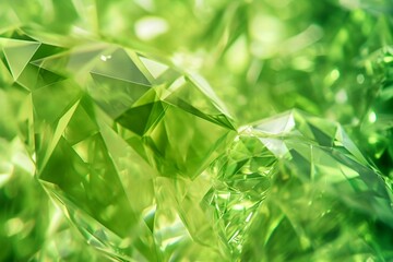 green background, Green crystal background with triangles. 3d rendering, Enchanting Green Crystal Background,