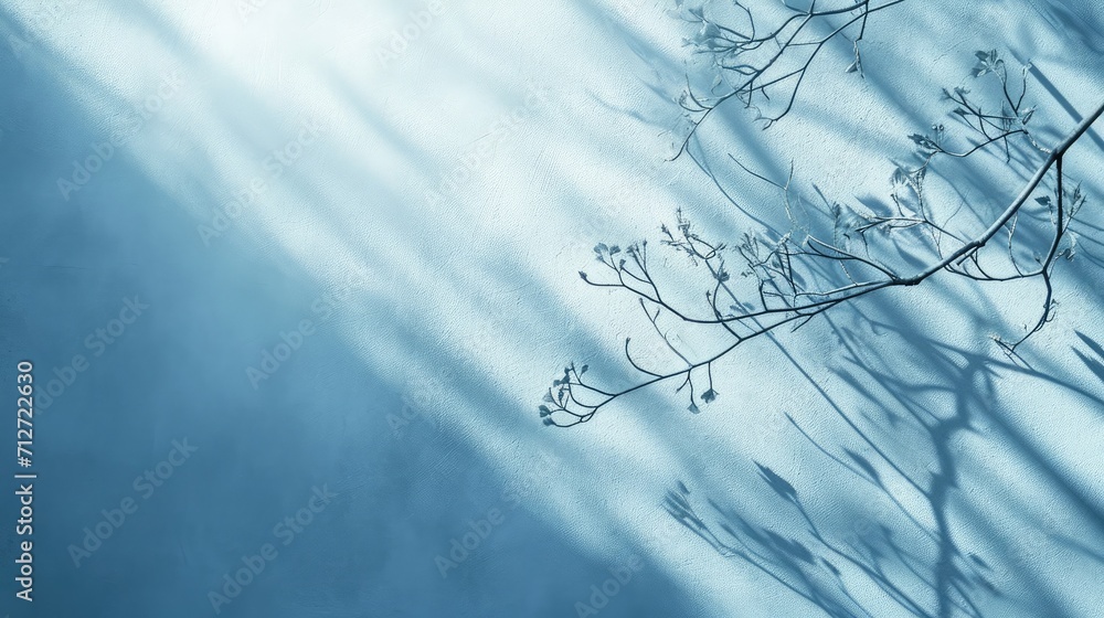 Poster minimalistic abstract gentle light blue background for product presentation with light and intricate