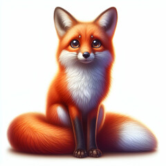 Obraz premium Red fox vulpes, white background isolated 