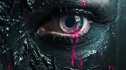 Close-Up of Persons Eye With Pink