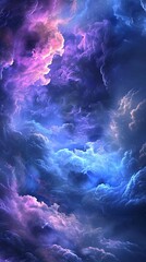 Fototapeta na wymiar Purple and Blue Sky Filled With Clouds