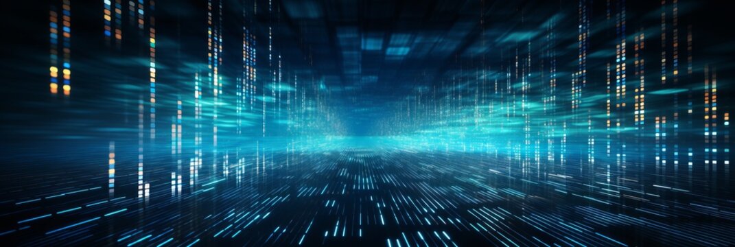 Futuristic digital grid with abstract background and matrix of digital data for technology concept