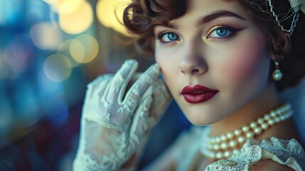 Fototapeta premium Portrait of gorgeous looking woman
