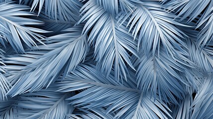 Blue leaf of tropical pattern copy space background. Generative AI