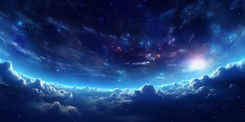 Obraz na płótnie Canvas night alien space landscape, stars, nebulae, galaxies in the sky