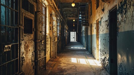 Interior of an old abandoned prison