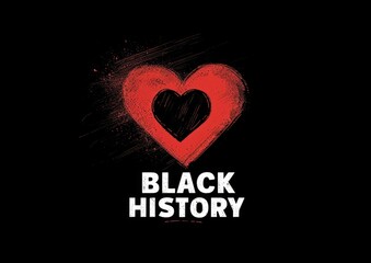 black history month black and red heart logo Generative AI