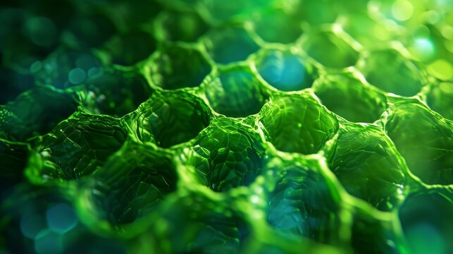 green plant cells abstract science background