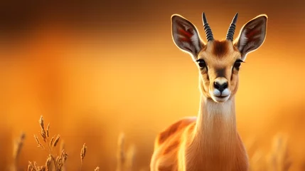 Rolgordijnen Close up portrait of majestic antelope in the wild, wildlife photography © Eva