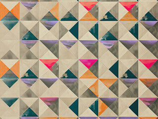 Abstract Geometric Mosaic: Artistic Triangle Pattern