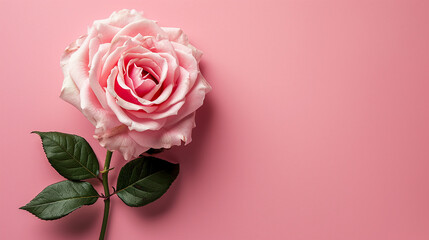A pink rose with room for copy or text