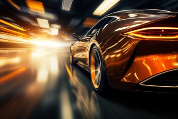 Luminous automotive themed background with high octane racing visuals and blurred bokeh effect