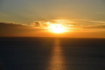 sun setting on lake titicaca