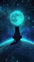 Black Cat on Blue Moon, A Mesmerizing