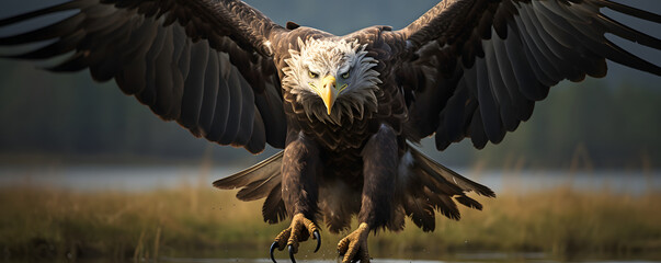 White tailed eagle ( Haliaeetus albicilla ) - obrazy, fototapety, plakaty