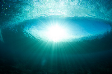 Ocean scene with rays of light
