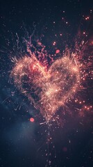 Heart-Shaped Firework Lighting up the Night