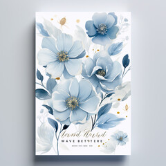 fathers day card, greeting cards , blue floral wedding cards or posters illustration