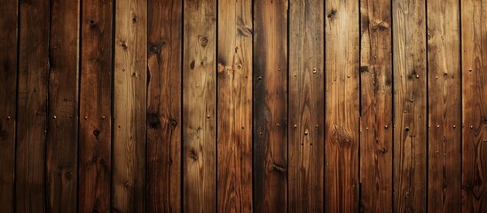 Fototapeta premium Lovely wood paneling with brown grain on a wall.