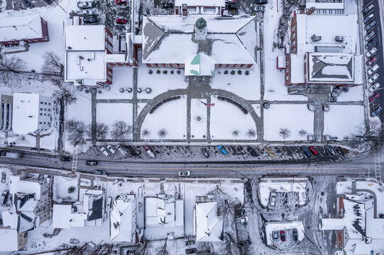 Drone Picture Of Gardner Massachusetts In Winter 