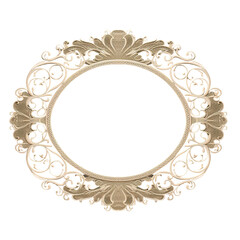 Beautiful lace frame. Isolated cutout on transparent background.