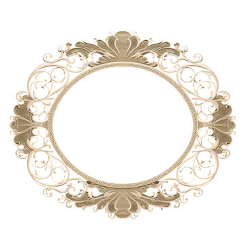 Beautiful lace frame. Isolated cutout on transparent background.