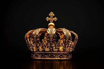 Gold Crown on Black Background