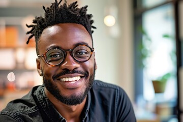 Man in Black Shirt With Glasses