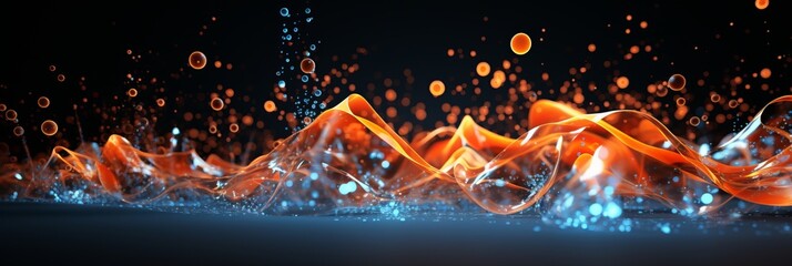 Wave of vibrant particles  abstract background with sound and music visualization