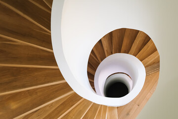 golden ratio in architecture, spiral wooden staircases, round design, abstract geometric concept