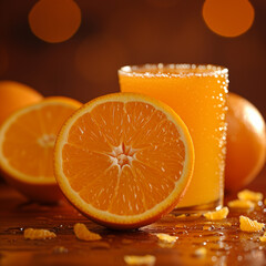 A cup of fresh sweet natural orange juice