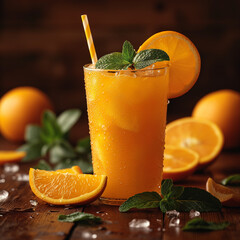 A cup of fresh sweet natural orange juice
