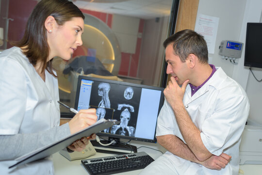 portrait of workers of magnetic resonance image