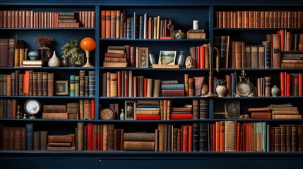 The vibrant state of intellectual knowledge  full frame bookshelves with books