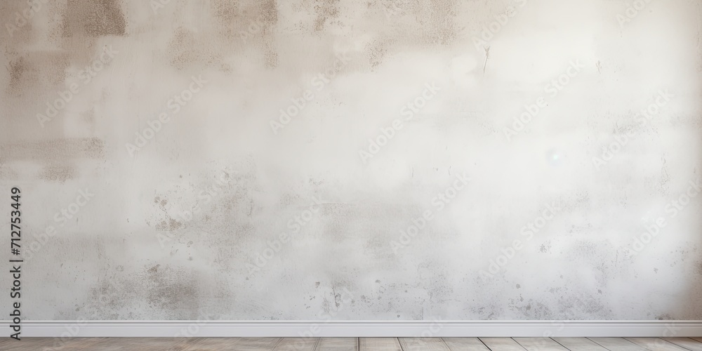 Wall mural Retro-style white cement wall with vintage plaster texture for graphic design. Calm and simple modern house interiors.