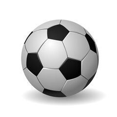 Fototapeta premium Soccer ball in 3d style isolated on white. Vector illustration