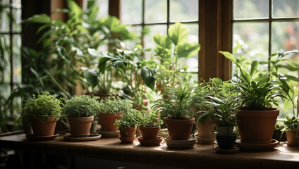 plants in a greenhouse