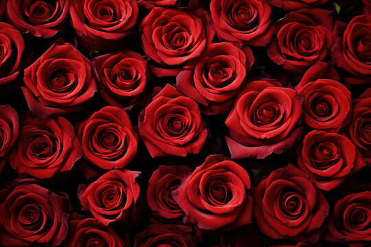 Photo pattern of red roses 