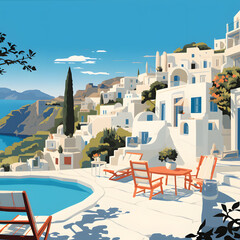 Obraz premium holiday in Greece (generative AI)
