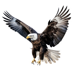 Majestic Eagle in Flight - Realistic Illustration with Transparent Background