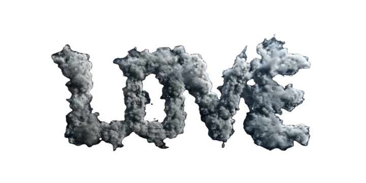Cloud Scripted Love Phrase on Transparent Background - Romantic Sky Typography