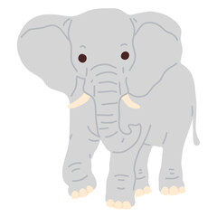Obraz na płótnie Canvas Vector illustration cute doodle elephant for digital stamp,greeting card,sticker,icon,design